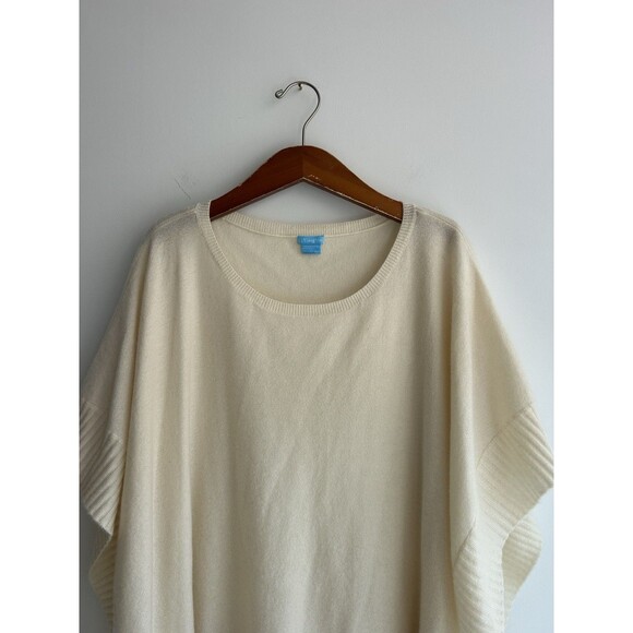 J.McLaughlin Women's 100% Cashmere Oversized Pullover Sweater Cream One Size - Picture 2 of 8